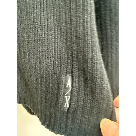 Armani Exchange Size Med. Black knitted Sweater with Side zipper on Collar - Picture 2 of 7
